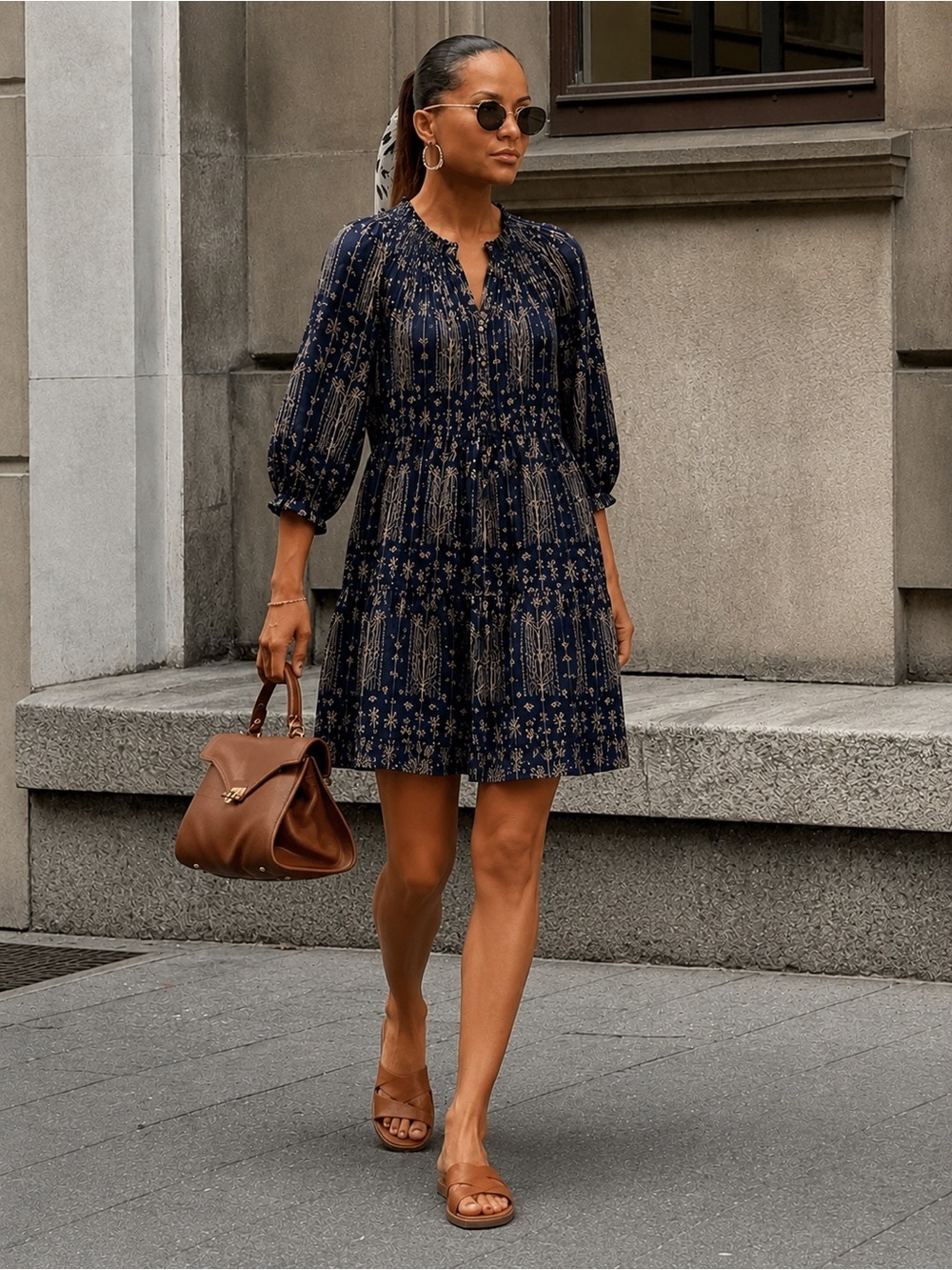 Banana Republic Black Botanical Button Front Dress Size 2P